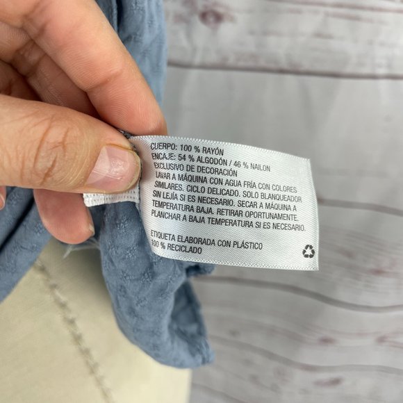 Knox Rose Women's Blue Embroidered Yoke Tank Top Size XS - Picture 8 of 11